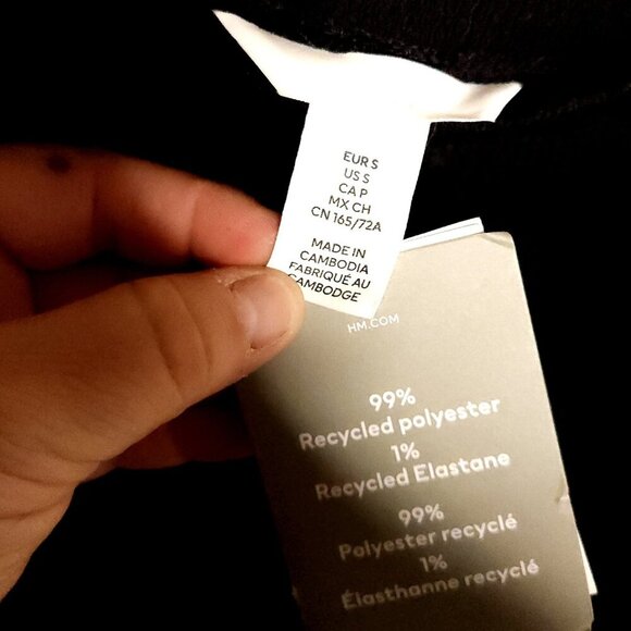 H&M Black New Textured Faux Wrap Midi Skirt Small - Picture 6 of 7